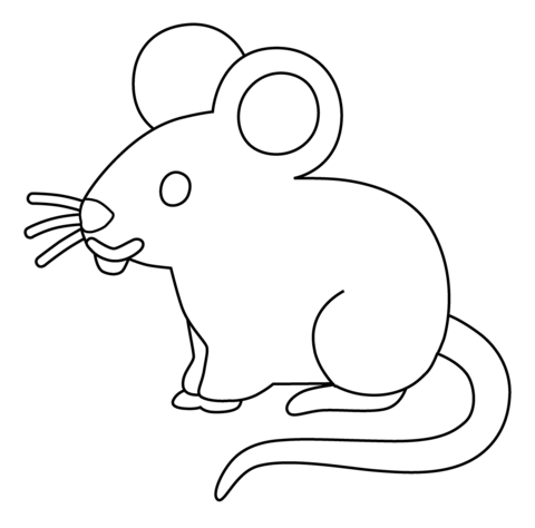 Mouse Emoji Coloring Page